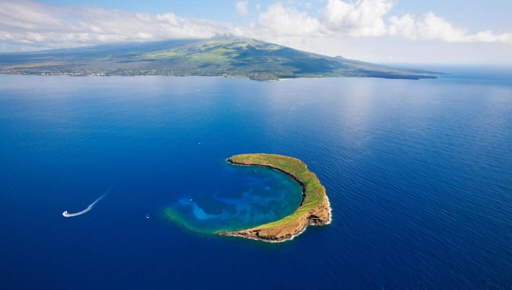 Luxury snorkeling excursion at Molokini Crater—an unforgettable Maui honeymoon experience.