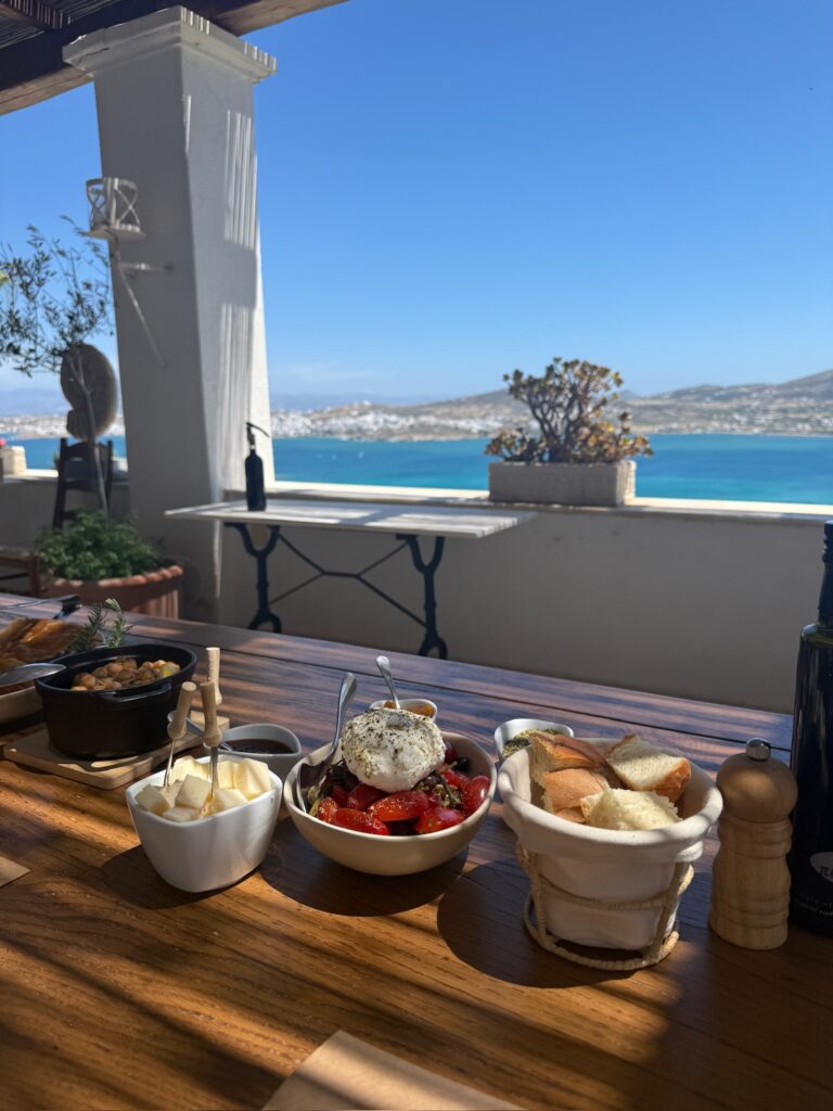 Luxury travel itinerary for Mykonos and Paros farm to table dining experience