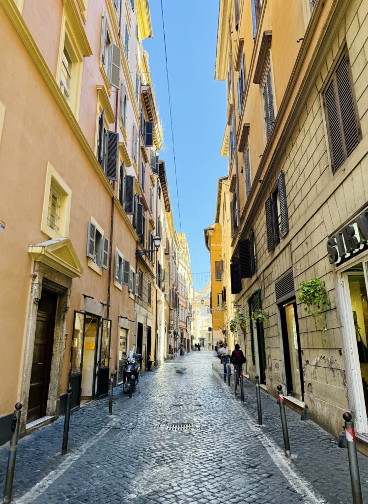 Traveler strolling Florence’s historic streets during a private walking tour with a local guide