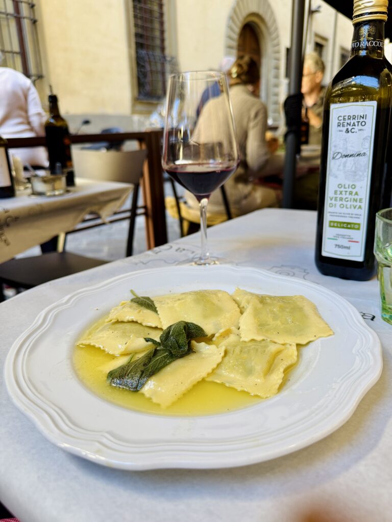 Fresh Italian pasta and gelato enjoyed during a relaxed evening in Rome.
